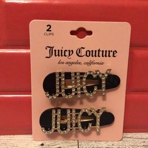 Juicy Couture “Juicy” Bling Rhinestone Diamond Hair Clips Set